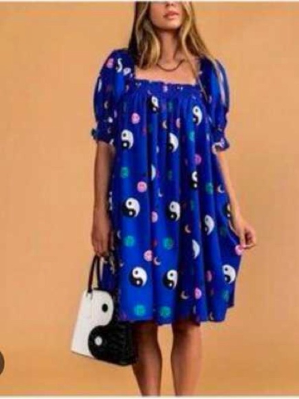 Dressed in LALA Lala Lucky Smocked Dress in Forget the Rules - L